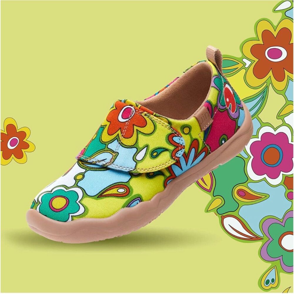 Uin Kid Shoes Casual Slip-on Canvas Loafers (Floral Party) New No Box - Picture 3 of 8